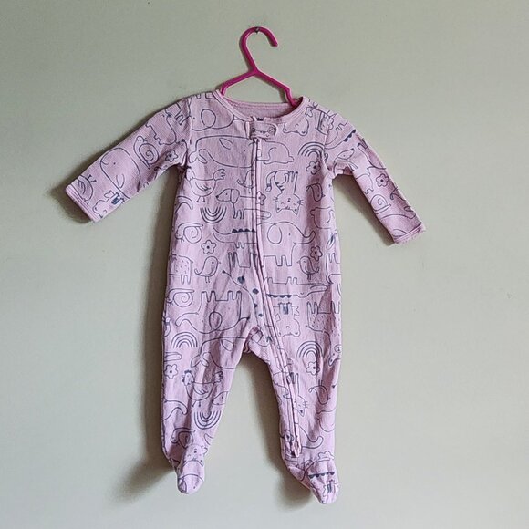 Carters Cute Baby Girl Pink Animal Footed Outfit. Size 6 Months - Picture 2 of 5
